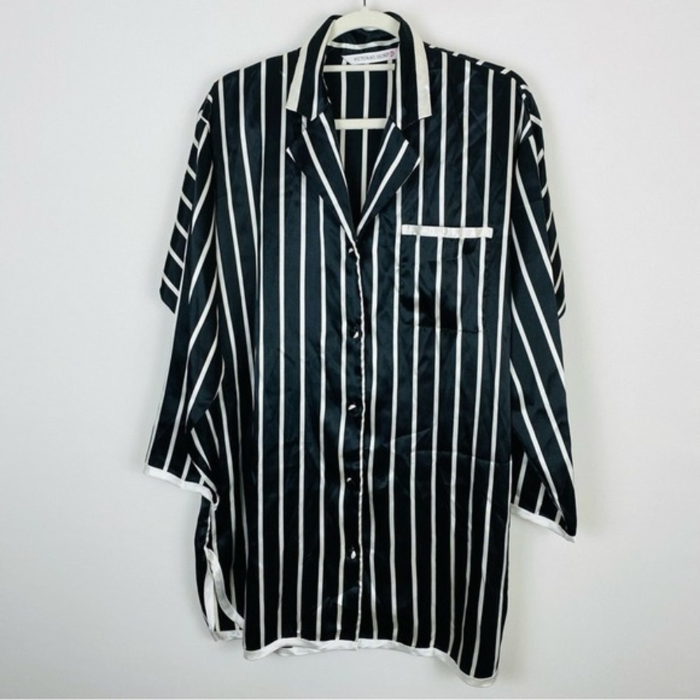 Vintage Victoria's Secret Striped‎ Satin Night Gown
